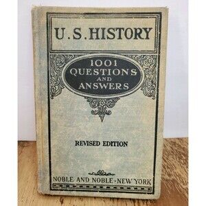 1001 Questions And Answers Revised 1927 Ed Noble an Noble Vintage Hardcover Book